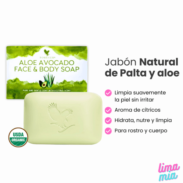 Jabón en Barra Avocado Face & Body Soap - Image 3