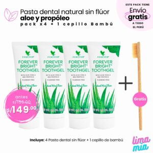 Pack X4 Pasta dental Sin Flúor - Forever Bright®