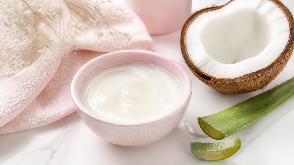 sabila con aceite de coco para el cabello