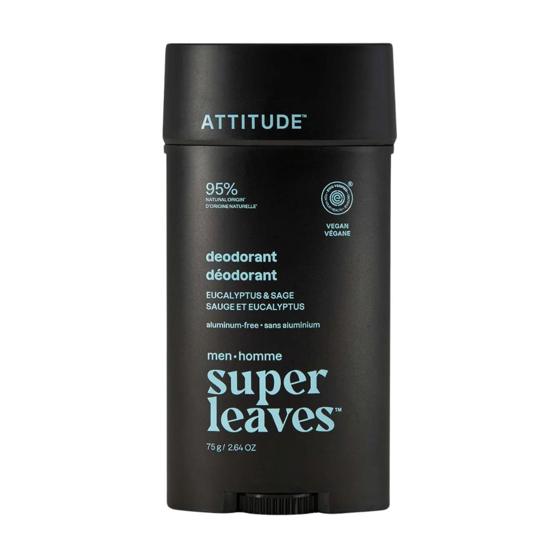 Desodorante Natural para Hombre – ATTITUDE Super Leaves (eucalipto y salvia)