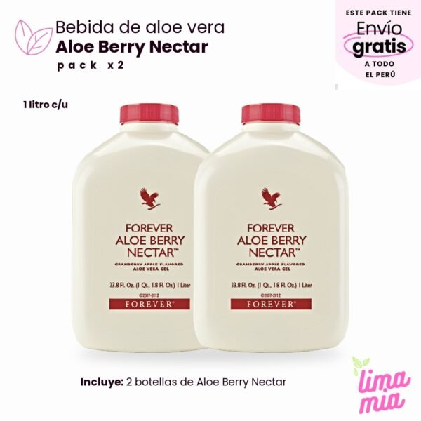 Pack x2 de Jugo Aloe Berry Nectar: 2 botellas de Aloe Berry Nectar