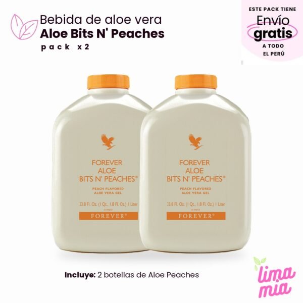 Pack x2 de Jugo Aloe Peaches: 2 botellas de Aloe Peaches