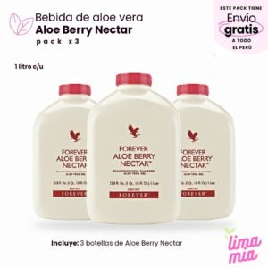 Pack x3 de Jugo Aloe Berry Nectar: 3 botellas de Aloe Berry Nectar
