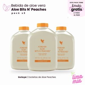 Pack x3 de Jugo Aloe Peaches: 3 botellas de Aloe Peaches