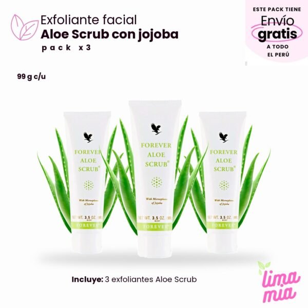 Pack x3 de Exfoliante Aloe Scrub: 3 exfoliantes Aloe Scrub