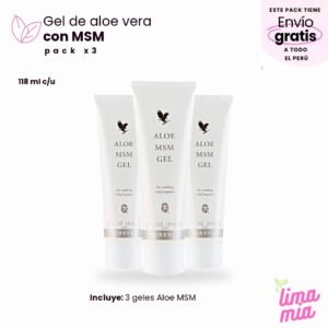 Pack x3 de Gel MSM de aloe vera: 3 geles Aloe MSM