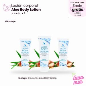 Pack x3 de Crema corporal Aloe Body Lotion: 3 lociones Aloe Body Lotion