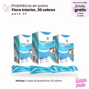 Pack x3 de Probióticos en polvo, 30 sobres: 3 cajas de probióticos, 30 sobres