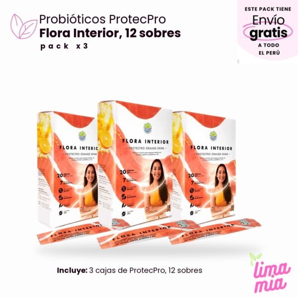 Pack x3 de Probióticos ProtecPro, 12 sobres: 3 cajas de ProtecPro, 12 sobres