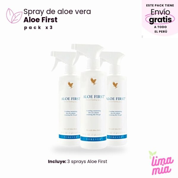 Pack x3 de Spray Aloe First: 3 sprays Aloe First