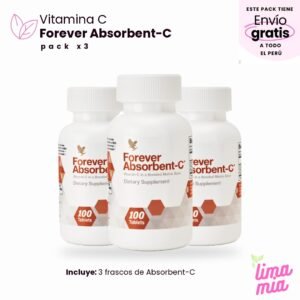 Pack x3 de Vitamina C Forever Absorbent-C: 3 frascos de Absorbent-C