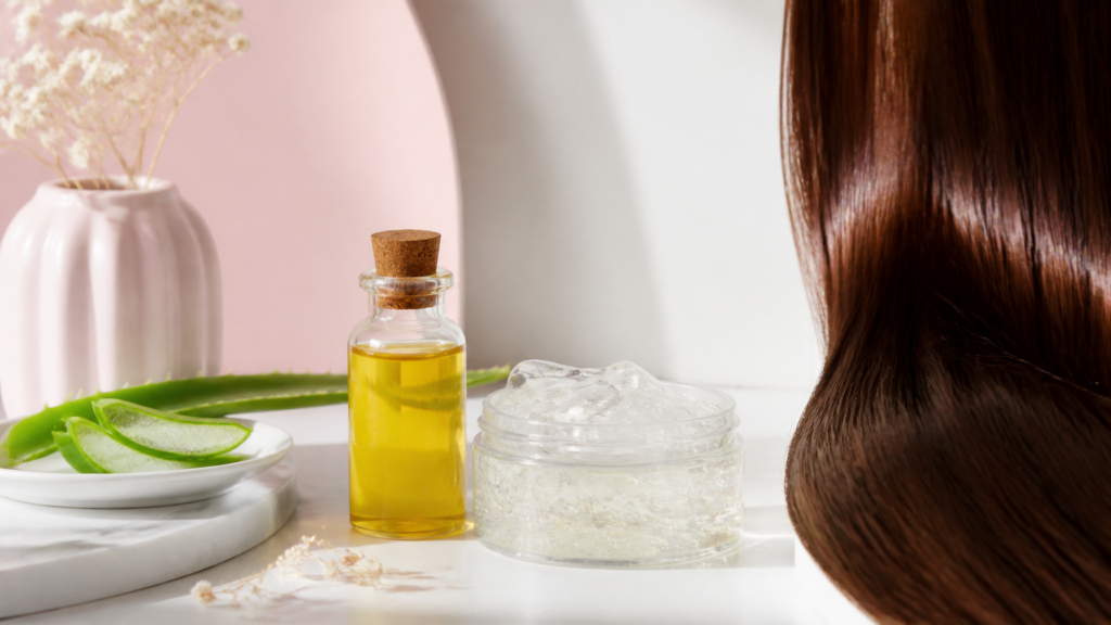 sabila con aceite de oliva para el cabello
