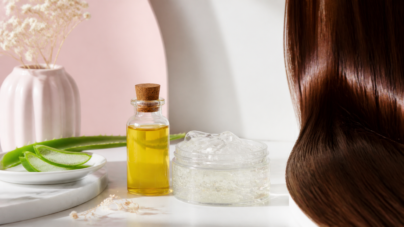 sabila con aceite de oliva para el cabello