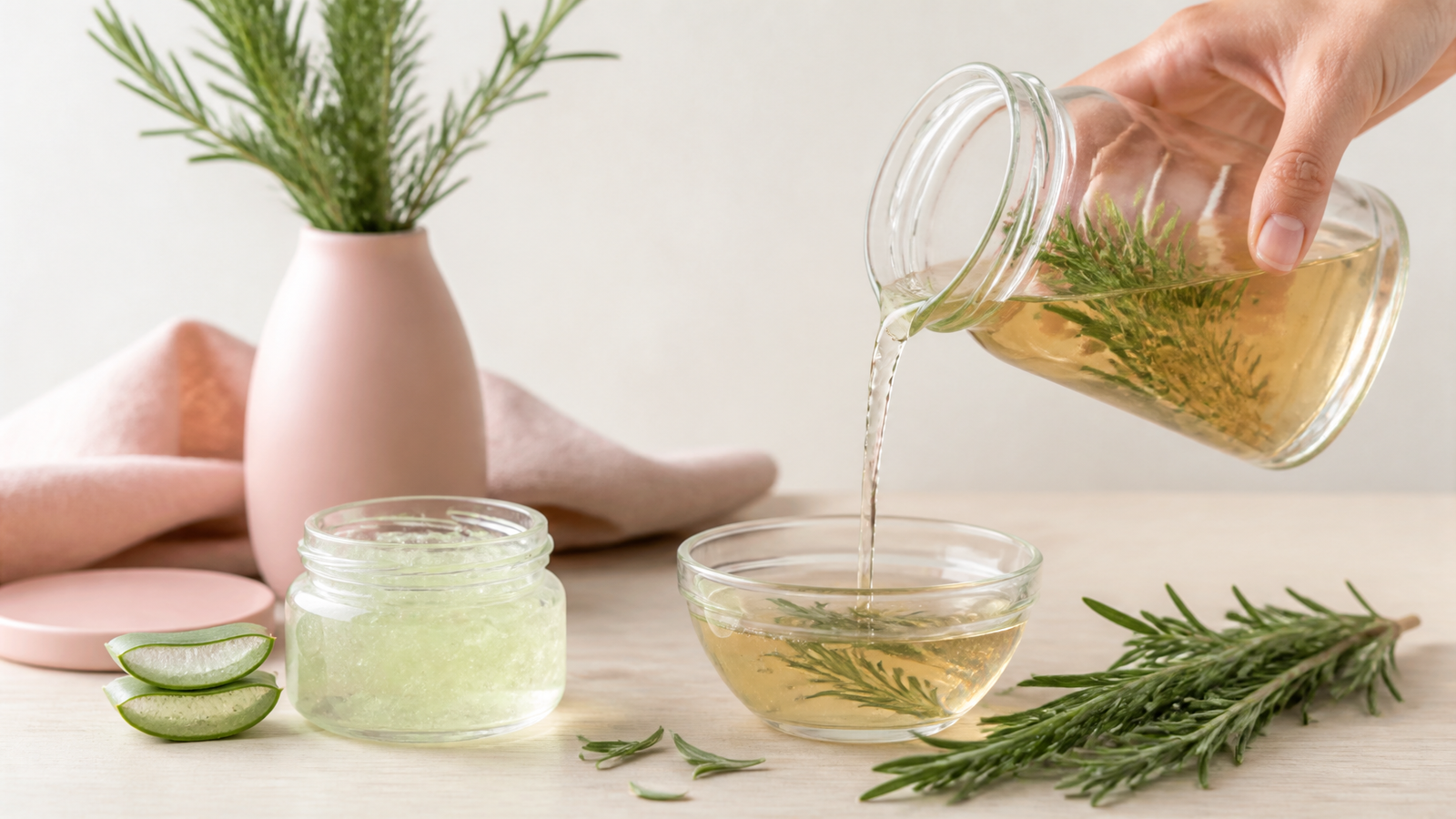 romero y aloe vera para el cabello