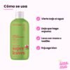 Baño de Burbujas para Niños Sandía y Coco: cómo se usa (vierte bajo el agua, deja que haga espuma, lava con mano o toallita, enjuaga bien)