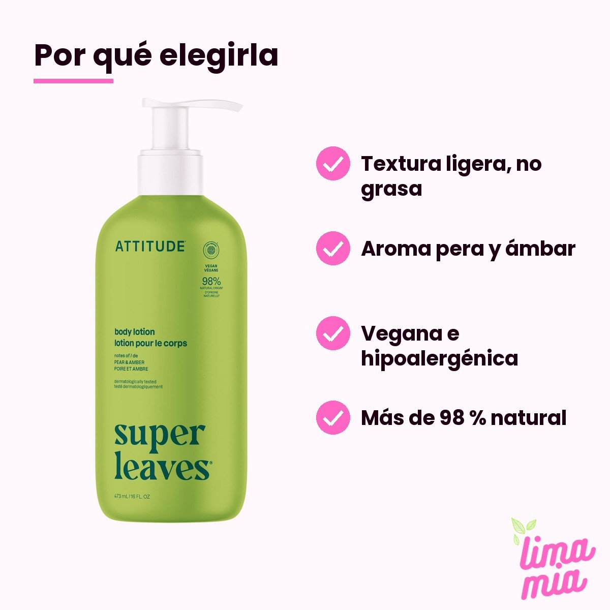 Crema Corporal Natural Pera y Ámbar: por qué elegirla (textura ligera, no grasa, aroma pera y ámbar, vegana e hipoalergénica, más de 98 % natural)