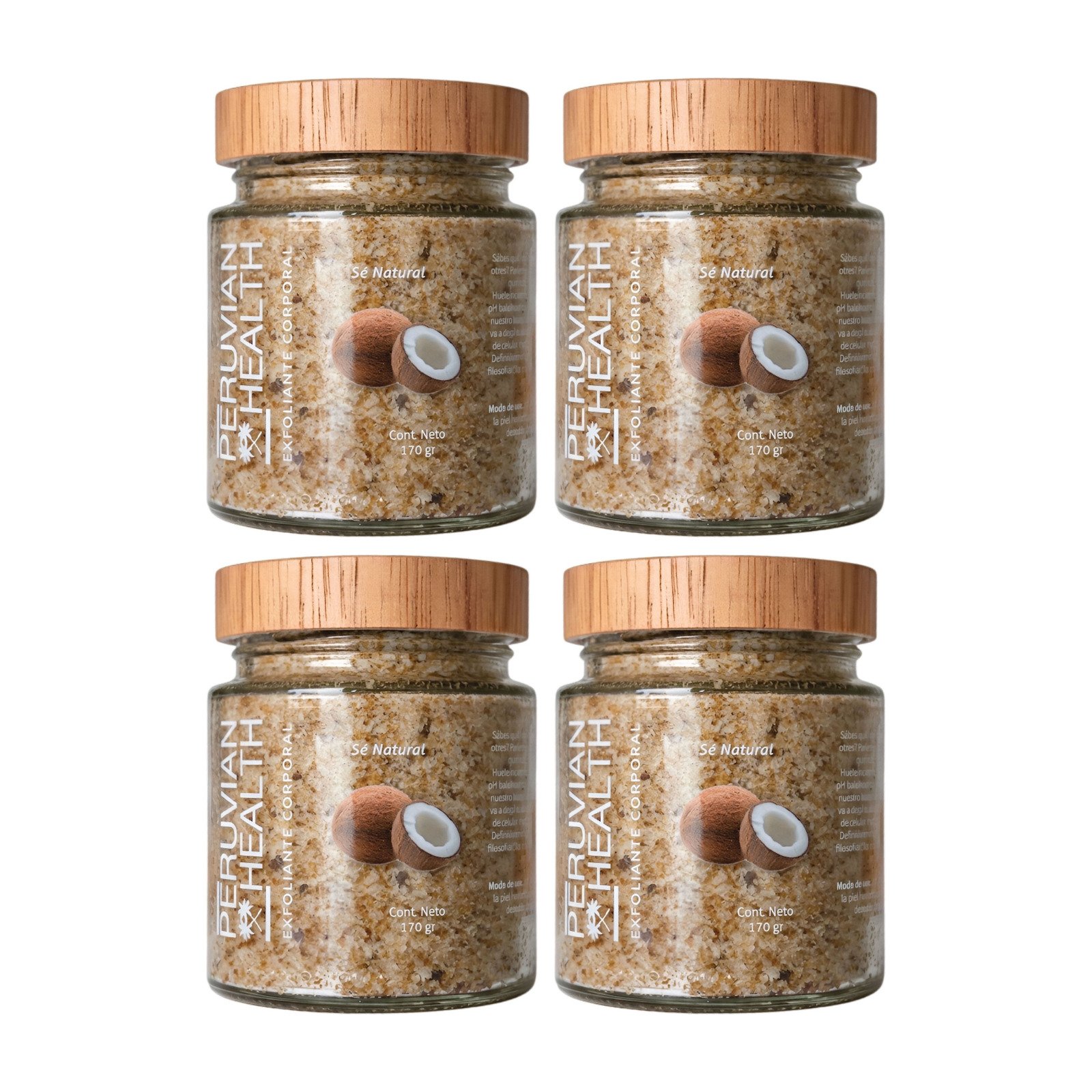 Pack x4 exfoliante corporal de coco Peruvian Health 170 g – Lima Mía