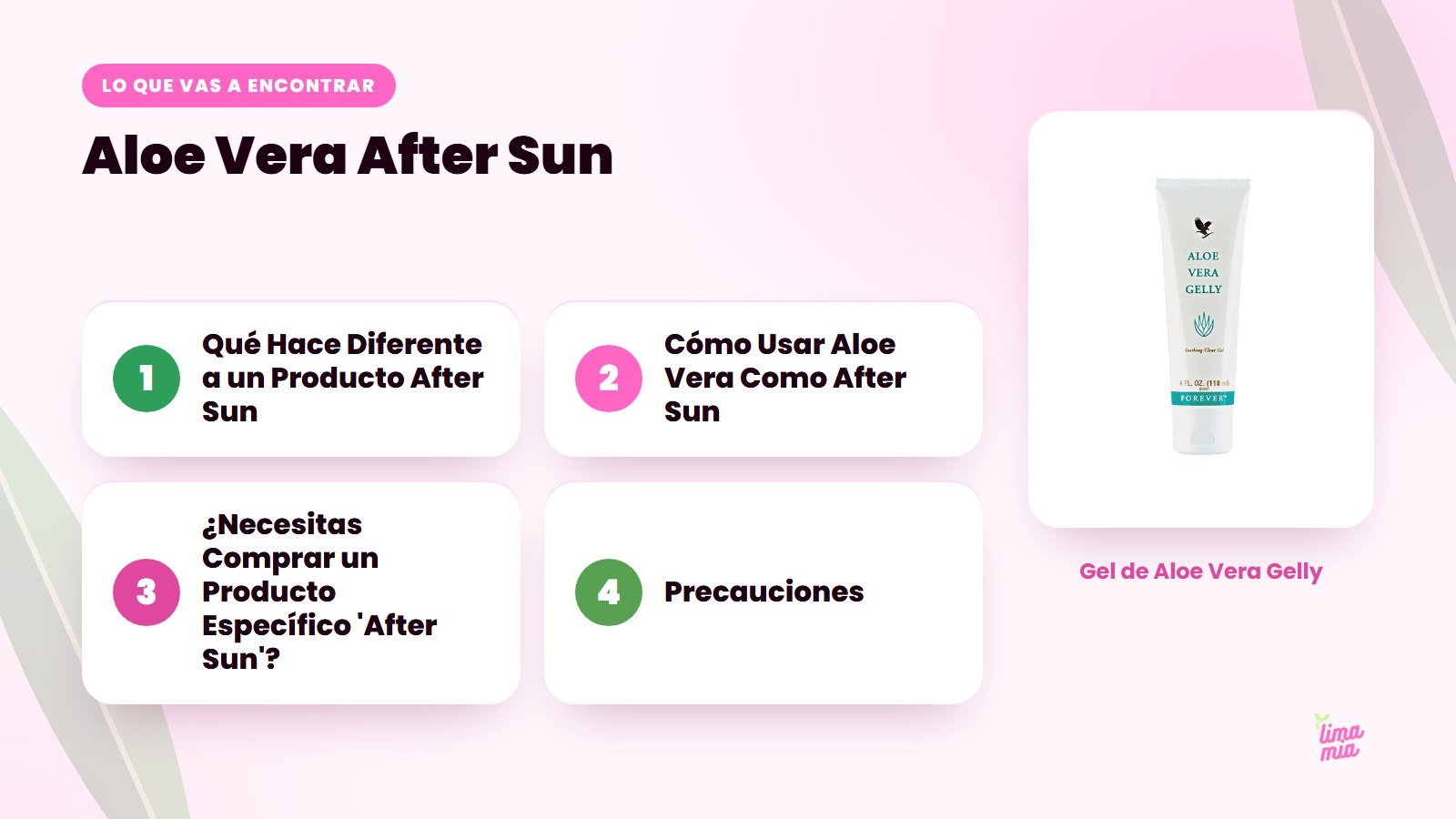 Lo que vas a encontrar en «Aloe Vera After Sun»: Qué Hace Diferente a un Producto After Sun, Cómo Usar Aloe Vera Como After Sun, ¿Necesitas Comprar un Producto Específico 'After Sun'?, Precauciones