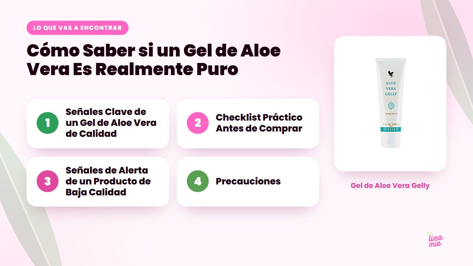 Lo que vas a encontrar en «Cómo Saber si un Gel de Aloe Vera Es Realmente Puro»: Señales Clave de un Gel de Aloe Vera de Calidad, Checklist Práctico Antes de Comprar, Señales de Alerta de un Producto de Baja Calidad, Precauciones