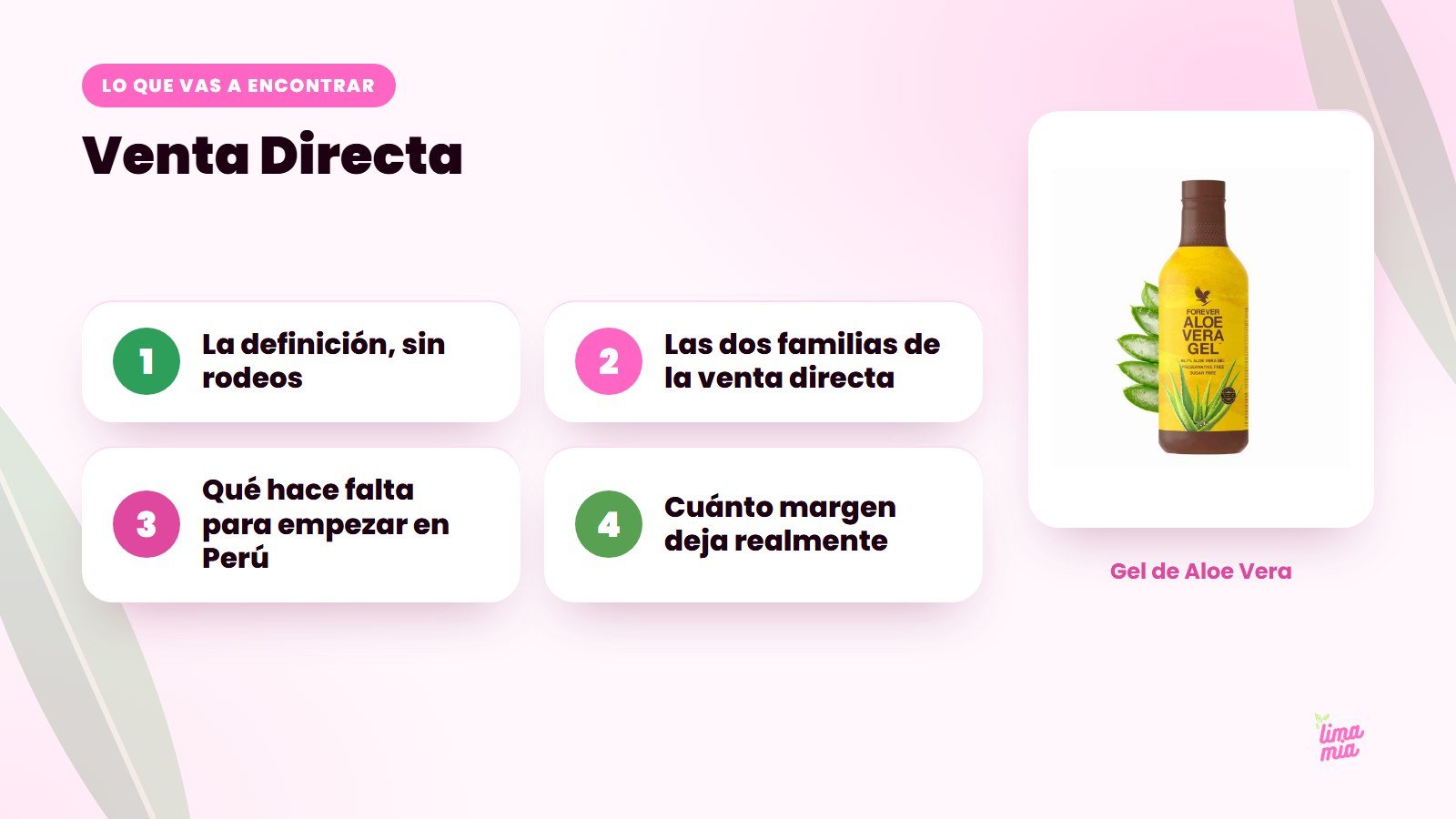 Lo que vas a encontrar en «Venta Directa»: La definición, sin rodeos, Las dos familias de la venta directa, Qué hace falta para empezar en Perú, Cuánto margen deja realmente