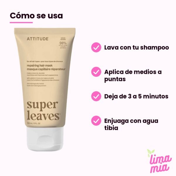 Mascarilla para cabello ATTITUDE: cómo se usa
