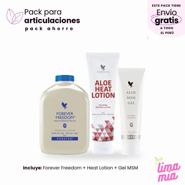 Pack para Articulaciones y Músculos – Freedom + Heat Lotion + Gel MSM