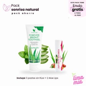 Pack Sonrisa Natural – 3 Pastas Dentales sin Flúor + 2 Aloe Lips
