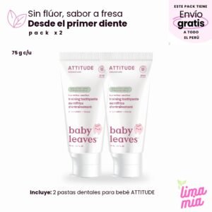 Pack x2 de pasta dental para bebé: 2 pastas dentales para bebé ATTITUDE