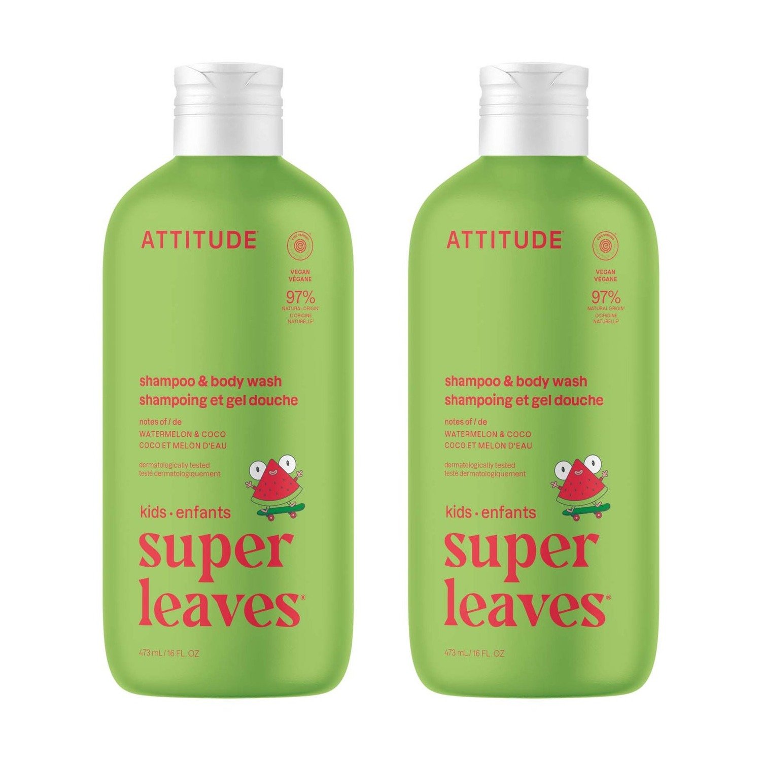 Shampoo para niños de sandía y coco: 2 unidades