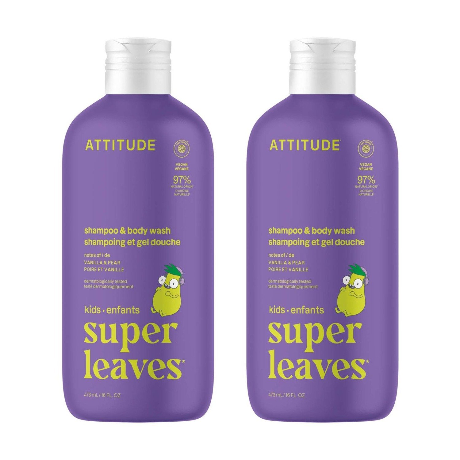Shampoo para niños de vainilla y pera: 2 unidades