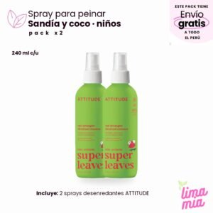 Pack x2 de spray desenredante: 2 sprays desenredantes ATTITUDE