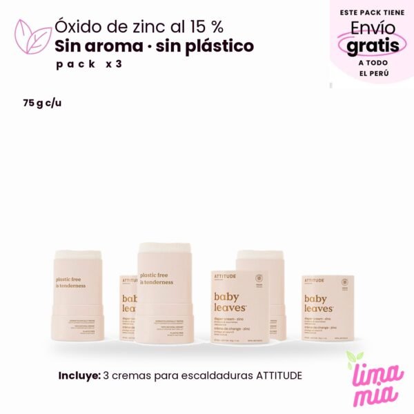 Pack x3 de crema para escaldaduras: 3 cremas para escaldaduras ATTITUDE