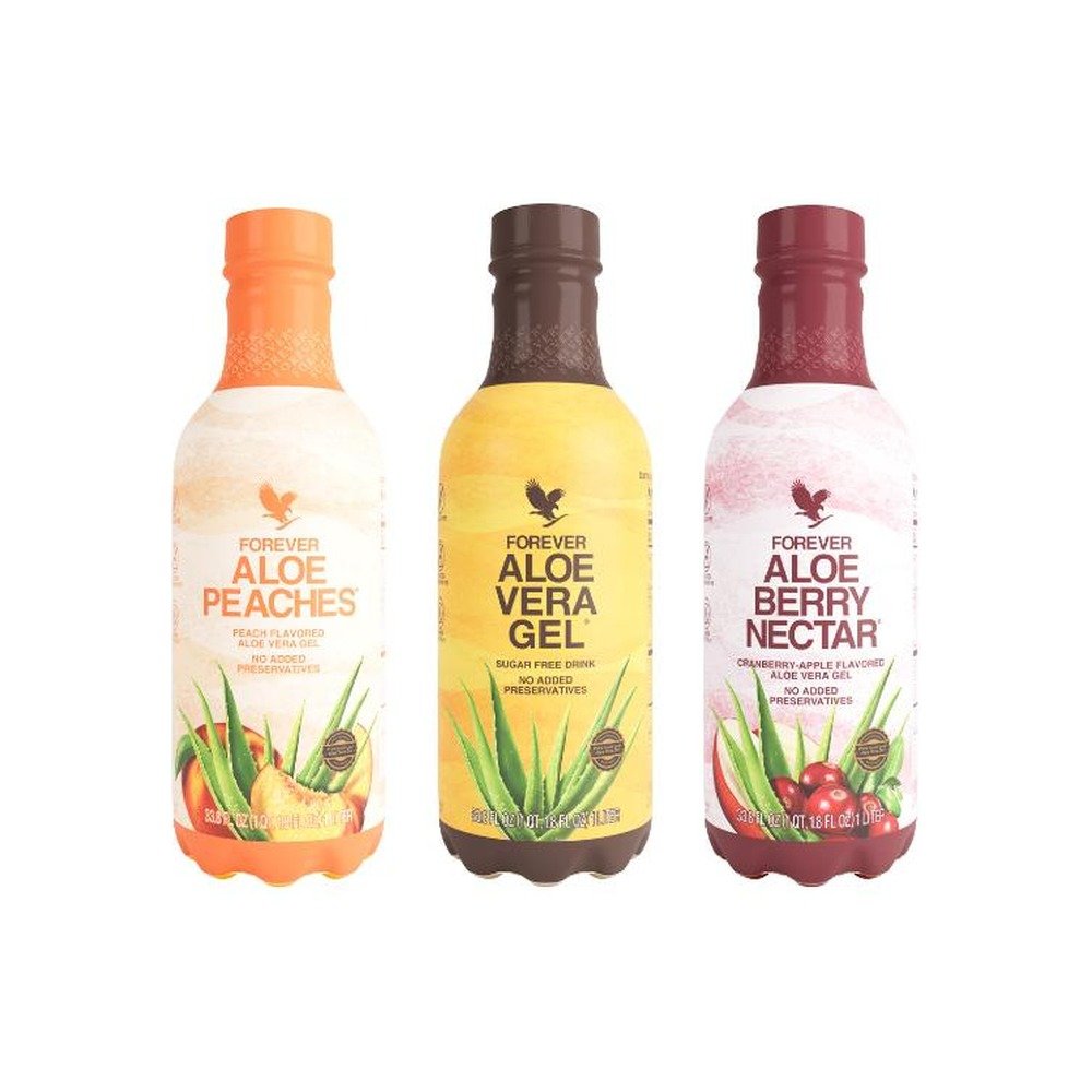 Pack x3 Gel de Aloe Vera – Forever Living: 3 unidades del producto sobre fondo blanco