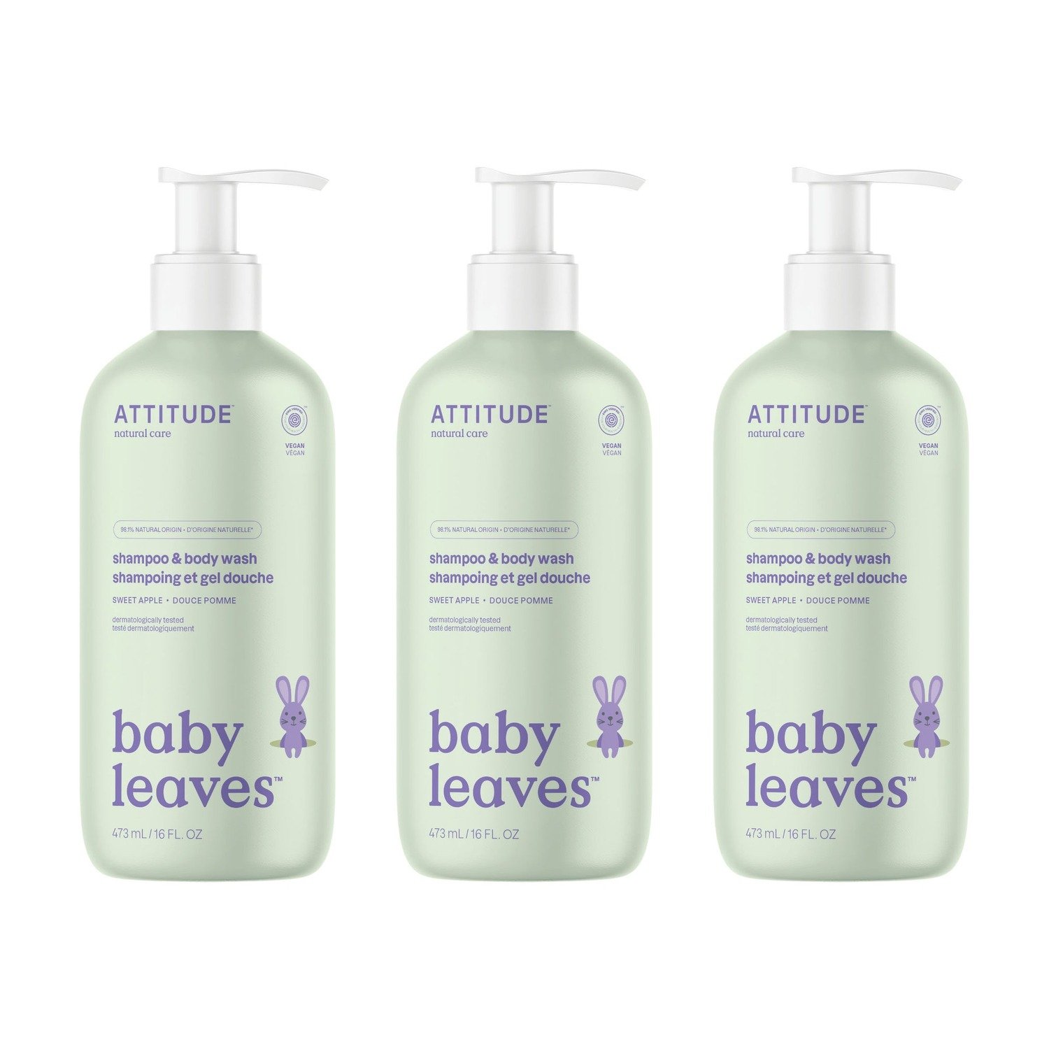 Shampoo para bebé de manzana: 3 unidades