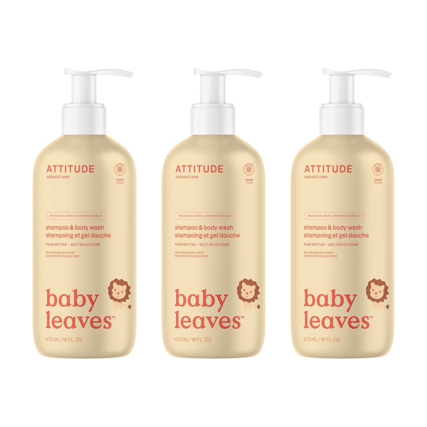 Shampoo para bebé de pera: 3 unidades