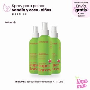 Pack x3 de spray desenredante: 3 sprays desenredantes ATTITUDE