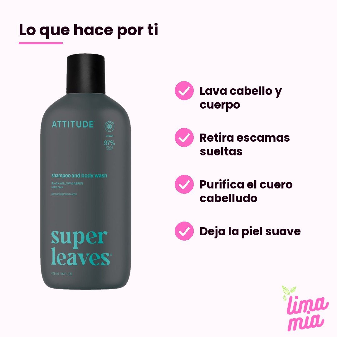 Shampoo anticaspa natural ATTITUDE: lo que hace por ti