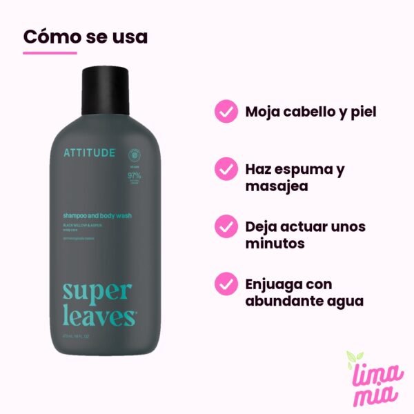 Shampoo anticaspa natural ATTITUDE: cómo se usa