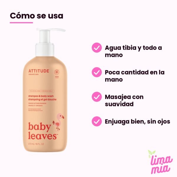 Shampoo para bebé ATTITUDE: cómo se usa