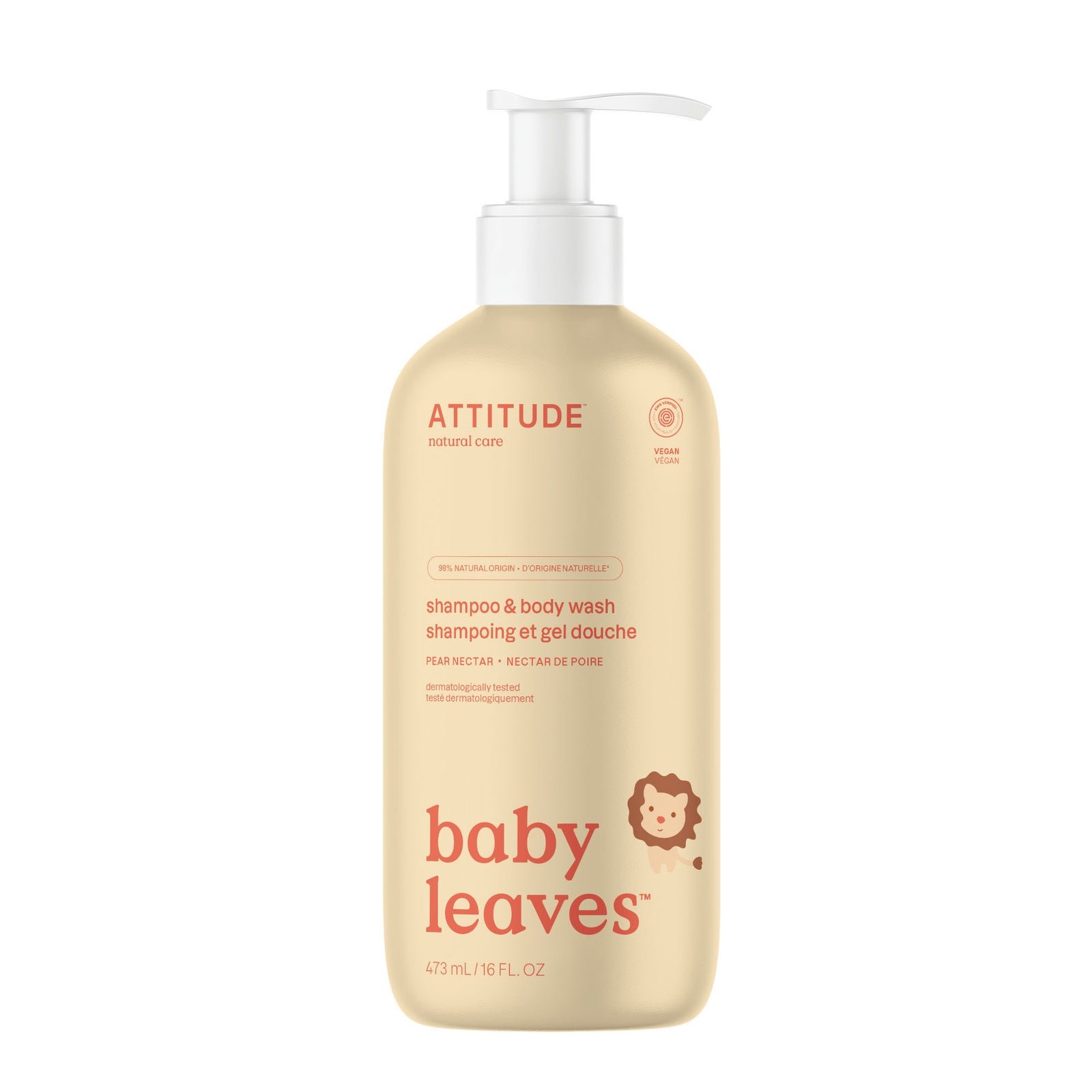 Shampoo para bebé de pera ATTITUDE néctar de pera, 473 ml