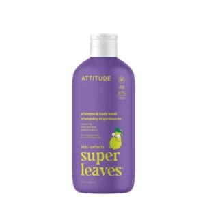 Shampoo para niños de vainilla y pera ATTITUDE vainilla y pera, 473 ml