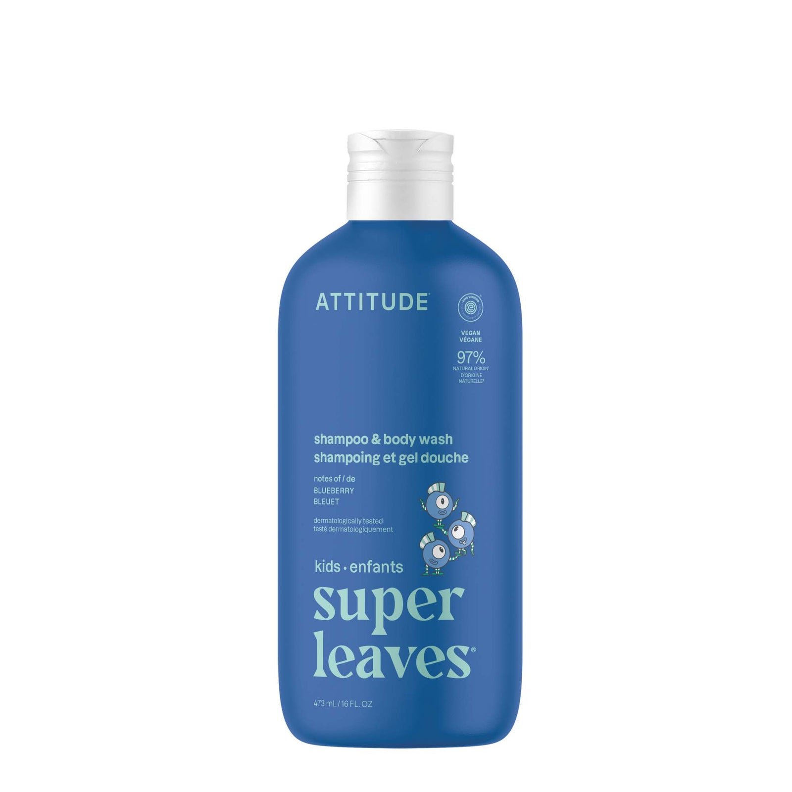 Shampoo para Niños y Gel de Baño 2 en 1 Arándanos – ATTITUDE Super Leaves Kids